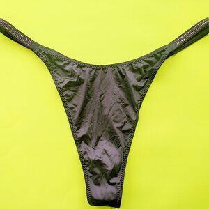 Victoria's Secret Very Sexy Black Rhinestone Shine Stripe Thong Panty